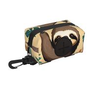 Distributeur de sacs à déjections canines en tissu doux avec imprimé paresseux coquin