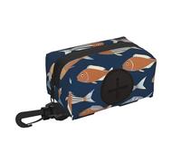 Distributeur de sacs à déjections canines en tissu doux avec imprimé poisson océan