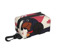 Distributeur de sacs à déjections canines en tissu doux avec inscription « I Love Dogs »