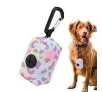 Distributeur de sacs poubelles - Sac de rangement en polyester | Distributeur de crottes de chien 3,54 x 2,17 x 1,77 pouces | Porte-crottes de chien à pochette zippée, porte-sacs à déchets avec mousqu
