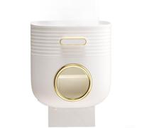 Distributeur de salle de bain mural étanche avec fente pour téléphone pour boîte Kleenex Crème 22 x 15 x 23 cm (crème)
