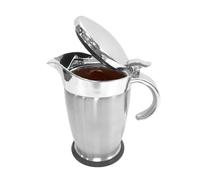 Distributeur de sauce, 17 x 11,4 x 17 cm, récipient à bec verseur anti-goutte, pot à sauce avec couvercle | Distributeur de sirop isotherme à large ouverture avec couvercle, pour réunions de famille