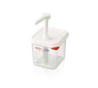 Stalgast Distributeur de sauce Araven 1/6 2,6 L transparent, lave-vaisselle, bouton poussoir