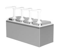 Distributeur de Sauce Professionnel - 4 Pompes - 4 × 2 L - Inox & Plastique - Modèle 4 Têtes