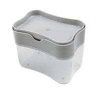 Distributeur de Savon 2 en 1, Distributeur de Savon pour Lave-Vaisselle de Cuisine et Porte-éponge, Distributeur de Savon à Pousser en Plastique, économie de Laboratoire, (Gris)