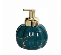 Distributeur de savon à main avec, Distributeur de savon for les mains en céramique, 460ml, 15.5oz, pompe dorée, marbre multi-arrondi, for salle bain et cuisine(Grn)