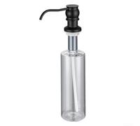 Distributeur de savon à vaisselle en acier inoxydable avec capacité de montage de tuyau pour une connexion directe aux conduites de plomberie d'évier (Noir)