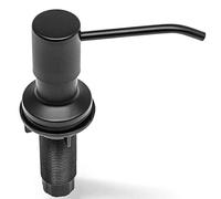 Distributeur de Savon à Vaisselle encastrable pour évier de Cuisine (Noir Mat) Fait en Acier Inoxydable, avec réservoir Grande capacité de 500 ML, Remplissage Facile à partir du Dessus