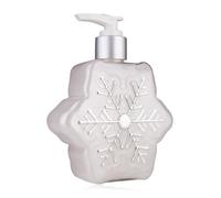 Distributeur de savon Accentra avec savon liquide pour les mains WINTER WONDERLAND en distributeur à pompe, blanc flocon de neige, parfum : Thé blanc et noix de coco, cadeau femme Noël