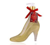 Distributeur de savon Accentra avec savon pour les mains BODY LUXURY en pompes savon liquide en pompe distributeur talon haut / stiletto, parfum : Golden Orchid, cadeau femme Noël avec noeud rouge