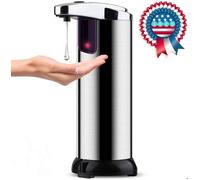 Distributeur de savon automatique 250 ml avec capteur infrarouge pour buanderie, cuisine, hôtel, restaurant (acier inoxydable)