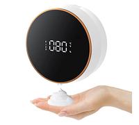 Distributeur de Savon Automatique, 300ML avec capteur Distributeur Savon sans Contact Mural Distributeur Désinfectant pour Les Mains avec capteur d'affichage à LED Mural (White)