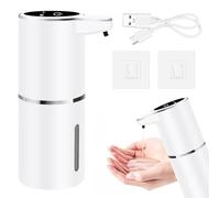 Distributeur de savon automatique 380 ml - Fixation murale - Avec capteur infrarouge - Fixation murale - Sans contact - Sans perçage - Charge USB IPX5 - Étanche - Pour salle de bain, cuisine, bureau