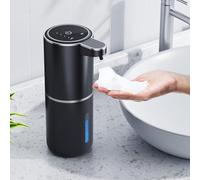 Distributeur de savon automatique - 380 ml - Fixation murale - Distributeur de savon électrique sans contact - Avec capteur - Rechargeable par USB - Pour salle de bain, cuisine, bureau - Noir
