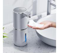 Distributeur de savon automatique 380 ml fixation murale sans contact avec capteur rechargeable USB pour salle de bain, cuisine, bureau, argent