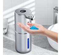 Distributeur de Savon Automatique avec Affichage numérique, 380 ML, Distributeur de Savon électrique avec capteur, Montage Mural, sans Contact, Rechargeable par USB, IPX5, étanche pour Salle de Bain