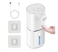 Distributeur de savon automatique avec batterie rechargeable USB 1200 mAh, IPX5 étanche et transparent, réservoir de 380 ml, convient pour un usage domestique et commercial (mousse-blanc)