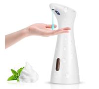 Distributeur de savon automatique blanc - 200 ml - Distributeur de savon électrique No Touch - Avec capteur infrarouge - Distributeur automatique de savon IPX7 - Étanche - Pour lavabo, cuisine, salle