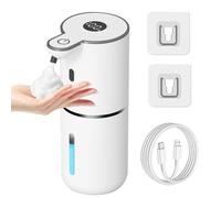 Distributeur de savon automatique, distributeur de savon moussant sans contact, 380 ml, rechargeable par USB, distributeur électrique, IPX5, montage mural, 6 niveaux réglables