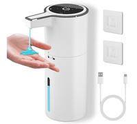 Distributeur de Savon Automatique Liquide, 400ML Distributeur de Savon avec Capteur Infrarouge, 4 Vitesses, Mural, 1800mAh Rechargeable par USB, Étanche IPX5, Adapté à la Cuisine, Salle de Bain
