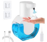 Distributeur de Savon Automatique, Mezzar 420ml Distributeur Savon Mousse USB Rechargeable Distributeur Savon Automatique Mural IPX5 Étanche pour Cuisine, Salle de Bain- Blanc (Mousse Automatique)