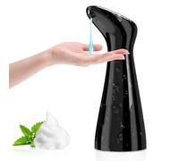Distributeur de savon automatique noir brillant - 200 ml - Distributeur de savon électrique No Touch avec capteur infrarouge - Distributeur automatique de savon IPX7 - Étanche - Pour lavabo, salle de