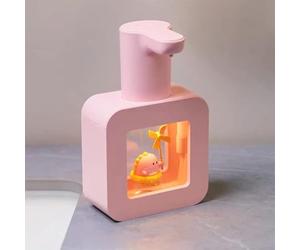 Distributeur De Savon Automatique pour Enfants, Distributeur De Savon Automatique sans Contact, Savon en Mousse Intelligent pour Cuisine Et Salle De Bain(Petit Dinosaure Rose)
