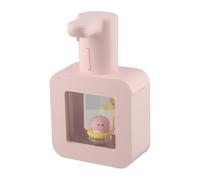 Distributeur de savon automatique rechargeable 400 ml avec minuterie de 20 secondes IPX5 étanche Motif animal domestique mignon pour salle de bain cuisine Fixation murale ou Rose