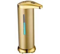 Distributeur de savon automatique sans contact IPX4 280 ml Distributeur de savon doré avec capteur infrarouge et fenêtre visuelle Distributeur de savon quantitatif alimenté par batterie en acier inoxy