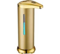 Distributeur de savon automatique sans contact IPX4 280 ml Distributeur de savon doré avec capteur infrarouge et fenêtre visuelle Distributeur de savon quantitatif alimenté par batterie en acier inoxy