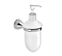 DISTRIBUTEUR DE SAVON AVEC FIXATION MURALE ET RÉCIPIENT EN VERRE GEMMA