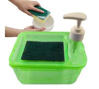 Distributeur de savon avec porte-éponge, distributeur de savon éponge, porte-éponge 2 en 1, pour évier de cuisine, organisateur de lavabo multifonction, distributeur de liquide vaisselle pour cuisine