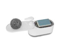 Distributeur De Savon avec Porte-Éponge | Distributeur De Shampoing | Pompe À Savon Organisateur pour Évier De Cuisine Et Maison