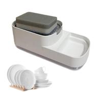 Distributeur de savon avec porte-éponge | Fournitures d'évier 2 en 1, distributeur de savon détergent - pour les familles, les parents, les propriétaires, la maison, l'appartement, le café, le