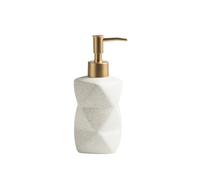 Distributeur de Savon Bouteille à Pompe Simple en céramique for Lotion, Distributeur de Savon for Gel Douche, Salle de Bain, 300 ML(Blanc)