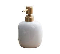 Distributeur de Savon Bouteille de désinfectant for Les Mains en céramique INS, Bouteille Vide for la Maison, l'hôtel, Distributeur de shampoing, tête de Presse en Or(White Oval)