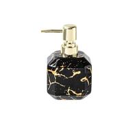 Distributeur de savon Bouteille de lotion à poussoir grande capacité 380 ml, distributeur savon en céramique for shampoing, gel douche(Noir)