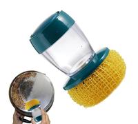 Distributeur de savon - Brosse à vaisselle avec distributeur de savon | Brosse ménagère rechargeable pour cuisine | Brosse à vaisselle | Gommage palmier rechargeable | Boule de nettoyage multifonction