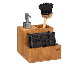 DISTRIBUTEUR DE SAVON+BROSSE+EPONGE BAMBOU