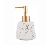 Distributeur de savon carré en céramique pour les mains, 260 ml, compatible avec la distribution de détergent à lessive, gel douche pour le corps, détergent de cuisine (blanc)