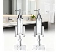 Distributeur De Savon Casse-Noisette en Acrylique Transparent, Flacon De Savon for Les Mains Rechargeable, Idéal for La Décoration De La Salle De Bain Et De La Cuisine Pendant(2PCS)