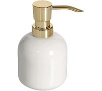 Distributeur de savon classique manuel en céramique motif marbre anti-fuite Distributeur de lotion à remplir