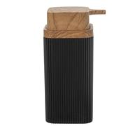 Distributeur de Savon de Bain Acrylique Noir et Naturel 7 x 7 x 15 cm