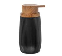 Distributeur de Savon de Bain en Acrylique Noir et Naturel 7 x 7 x 16 cm