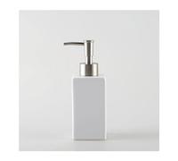 Distributeur de savon de comptoir en céramique avec pompe de 400 ml pour salle de bain avec pilier carré, distributeur de savon blanc