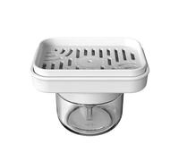 Distributeur de savon de cuisine - 13 x 10 cm - Distributeur de savon liquide avec porte-éponge | Pompe à lessive liquide de cuisine de type presse pour maison, salle de bain, lavabo, comptoir, douche