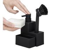 Distributeur De Savon De Cuisine avec Porte Éponge,Organisateur D'Évier avec Pompe À Savon | Rangement Gain De Place pour Salle De Bain, Studio, Dortoir Et Petits