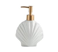 Distributeur de Savon de Cuisine Étoile d'étoile de mer Blanc Distributeur Savon en Forme céramique Bouteille Salle Bain sous Bouteille Huile de Massage(B-Shell)