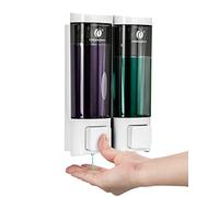 Distributeur de savon de douche double 200 ml pour mur de douche - Distributeur mural pour shampooing et conditionneur de salle de bain - Conteneur pour détergent à vaisselle de cuisine - Distributeur