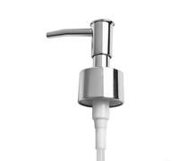 Distributeur de savon de rechange pour bouteilles de cuisine et de salle de bain avec filetage 28/400, joint d'étanchéité souple anti-fuite et tête de pompe lisse (argenté)
